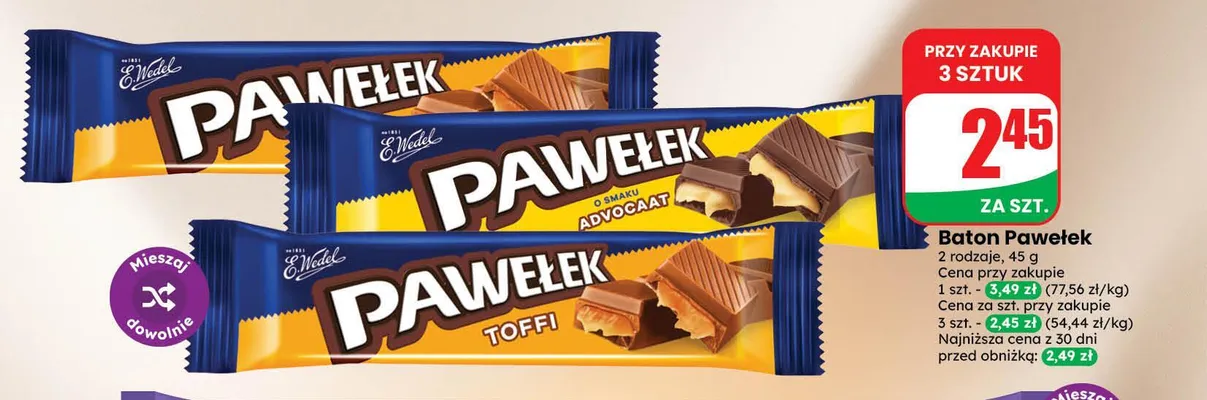 Baton Pawełek Toffi E.Wedel promocja w Dino