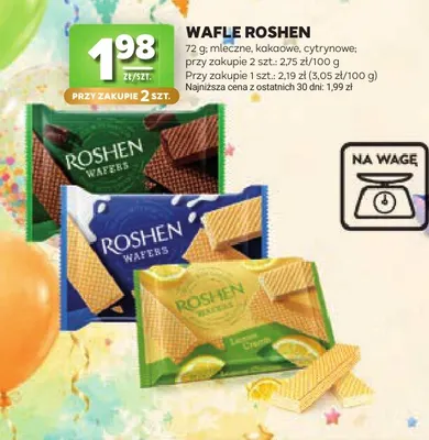 Wafle Roshen mleczne promocja w Stokrotka
