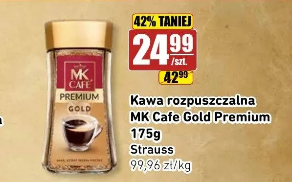 Kawa rozpuszczalna MK Cafe Gold Premium promocja w API Market
