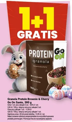 Granola Protein Brownie & Cherry Go On Sante promocja w Twój Market