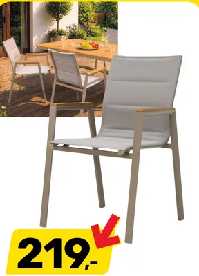 Krzesło ogrodowe Viva 63x55x89cm taupe promocja w Bricomarche