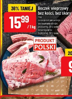 Boczek wieprzowy bez kości bez skóry promocja w POLOmarket