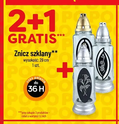 Znicz szklany 29 cm promocja w POLOmarket