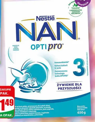 Mleko Nan Optipro 2 2-pak promocja w Dino