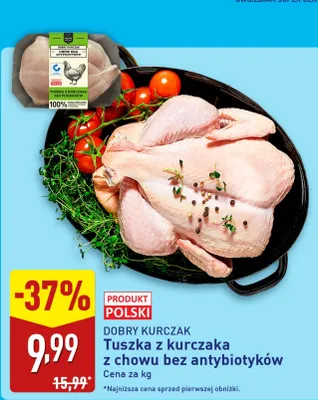 Tuszka z kurczaka z chowu bez antybiotyków promocja w Aldi
