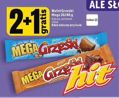 Wafel Grześki Mega w mlecznej czekoladzie promocja w TOPAZ