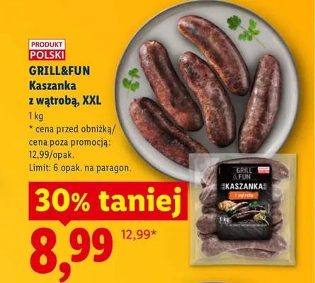 Kaszanka z wątrobą XXL Grill&Fun promocja w Lidl