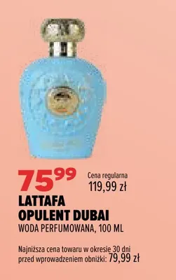 Woda perfumowana Lattafa Opulent Dubai promocja w Drogerie Natura