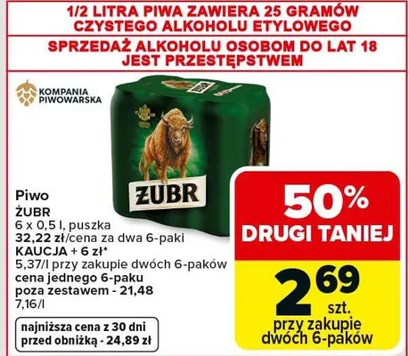 Piwo puszka promocja w Carrefour