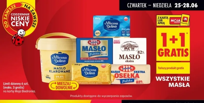 Masło ekstra Mleczna Dolina promocja w Biedronka