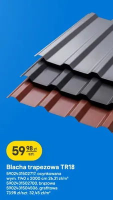 Blacha trapezowa TR18 brązowa promocja w Castorama