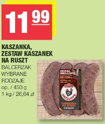 Kaszanka zestaw kaszanek na ruszt Balcerzak promocja w SPAR