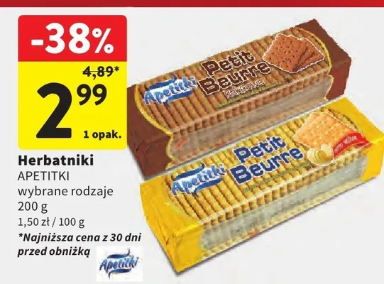 Herbatniki wybrane rodzaje promocja w Intermarche