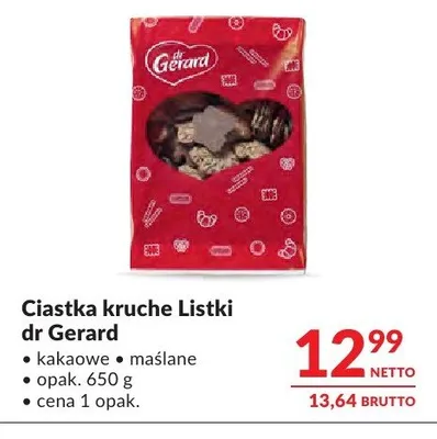 Ciastka kruche Listki dr Gerard maślane promocja w Makro