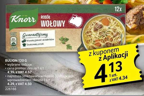 Bulion Knorr rosół wołowy wybrane rodzaje promocja w Selgros