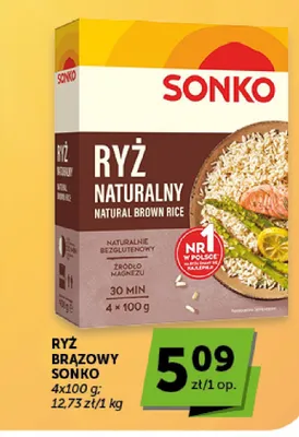 Ryż brązowy naturalny Sonko 4-pak promocja w Euro Sklep