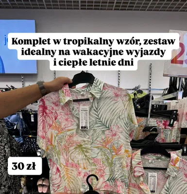 Koszula damska w tropikalny wzór Pepco promocja w Pepco