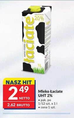 Mleko UHT Łaciate 2% promocja w Makro