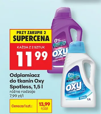 Odplamiacz do tkanin Oxy Spotless White promocja w Biedronka