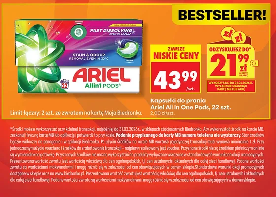 Kapsułki do prania Allin1 Pods promocja w Biedronka