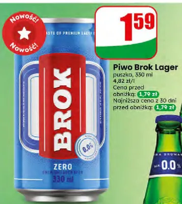 Piwo Brok Lager puszka promocja w Dino