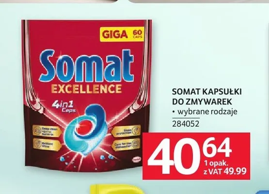 Kapsułki do zmywarek Somat promocja w Selgros