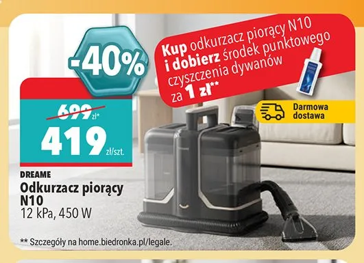 Odkurzacz piorący Dreame N10 promocja w Biedronka