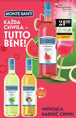 Wino bezalkoholowe Monte Santi Frizzante Maracuja Moscato promocja w POLOmarket