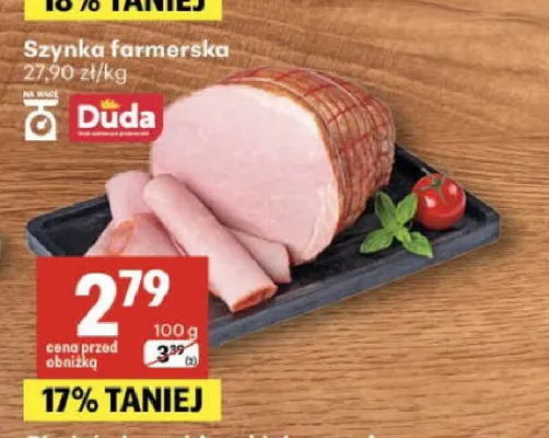 Szynka farmerska Duda promocja w Delikatesy Centrum