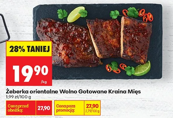 Żeberka orientalne wolno gotowane krajna mięs promocja w Biedronka