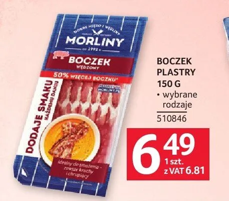 Boczek wędzony plastry Morliny promocja w Selgros