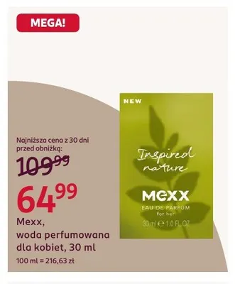 Woda perfumowana dla kobiet Mexx promocja w Rossmann