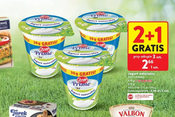 Jogurt naturalny Zott Primo promocja w Intermarche