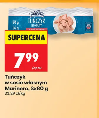 Tuńczyk w sosie własnym Marinero 3-pak 80 g promocja w Biedronka