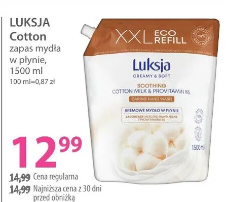 Zapas mydła w płynie Cotton promocja w Hebe