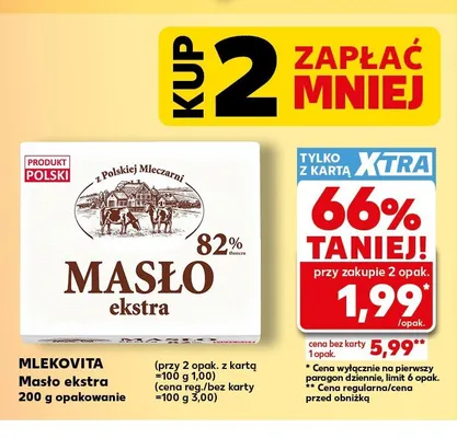 Masło ekstra Mlekovita promocja w Kaufland