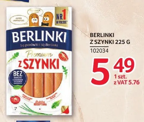 Parówki Berlinki z szynki promocja w Selgros