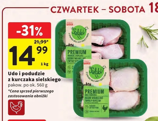 Udo i podudzie z kurczaka Sielskiego promocja w Intermarche