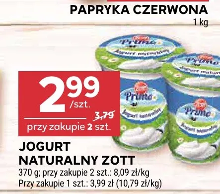 Jogurt naturalny Zott Primo promocja w Stokrotka