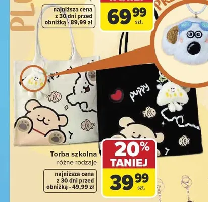 Torba szkolna Wikam Plush promocja w Carrefour