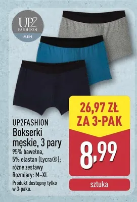 Bokserki męskie 3-pak UP2FASHION promocja w Aldi