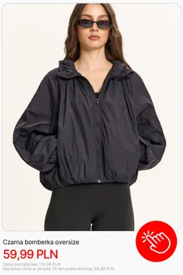 Kurtka bomberka oversize czarna Cropp promocja w Cropp