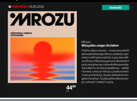 Płyta CD Mrozu Wszystko czego chciałem promocja w Empik