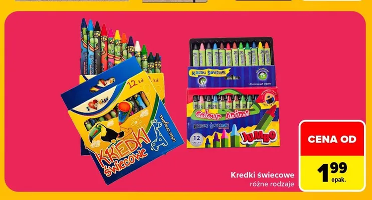 Kredki świecowe Jumbo W Kids 12 kolorów promocja w Carrefour Market
