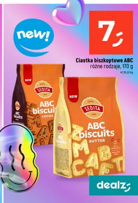 Ciastka biszkoptowe kakaowe Sedita ABC promocja w Dealz