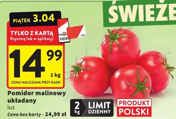 Pomidor malinowy układany luz promocja w Intermarche