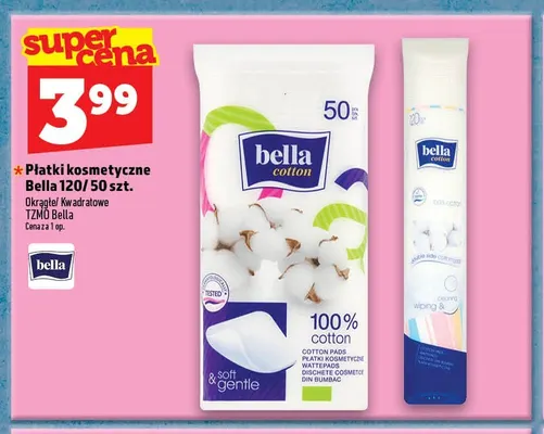 Płatki kosmetyczne kwadratowe Bella promocja w TOPAZ