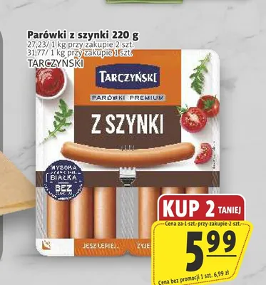 Parówki z szynki Tarczyński promocja w Prim Market