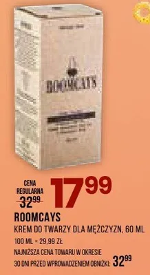 Krem do twarzy dla mężczyzn Roomcays promocja w Drogerie Natura
