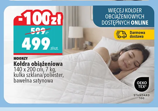 Kołdra obciążeniowa Moonzy promocja w Biedronka